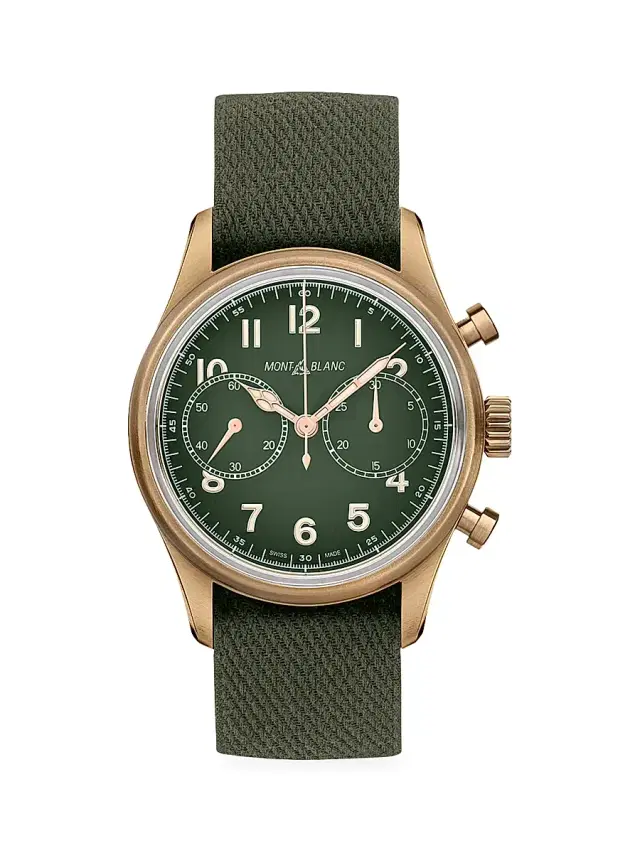 Men's 1858 Limited Edition Stainless Steel & Leather Strap Automatic Chronograph Watch