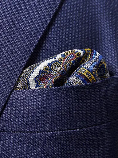 Eton Men's Silk Paisley Pocket Square - Yellow | Thumbnail 2 Eton Men's Silk Paisley Pocket Square - Yellow | Thumbnail 2