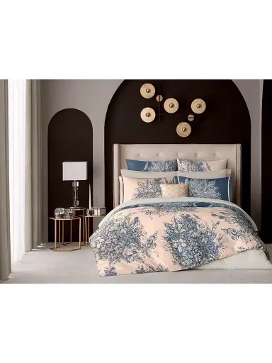 Togas Fonteni Duvet Cover & Sham Collection - Blue Peach Queen | Thumbnail 1 Togas Fonteni Duvet Cover & Sham Collection - Blue Peach Queen | Thumbnail 1