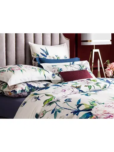 Togas Peonia Duvet Cover & Sham Collection - White Purple Blue Green King | Thumbnail 3