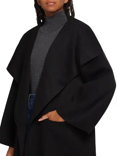 TOTEME Women's Open-Front Wool Coat - Black - Size Large | Thumbnail 6 TOTEME Women's Open-Front Wool Coat - Black - Size Large | Thumbnail 6