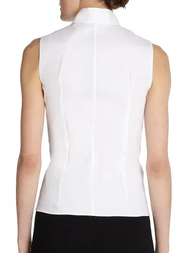 Akris Women's Stretch-Cotton Revers Collar Blouse | Thumbnail 4 Akris Women's Stretch-Cotton Revers Collar Blouse | Thumbnail 4