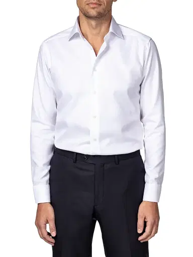 Eton Men's Contemporary-Fit Diagonal Stripe Dress Shirt - White | Thumbnail 2 Eton Men's Contemporary-Fit Diagonal Stripe Dress Shirt - White | Thumbnail 2