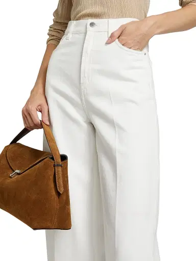 Toteme Women's High-Rise Wide-Leg Jeans - White | Thumbnail 6