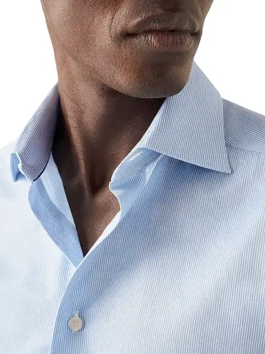 Eton Men's Contemporary-Fit Fine Striped Twill Shirt | Thumbnail 5 Eton Men's Contemporary-Fit Fine Striped Twill Shirt | Thumbnail 5