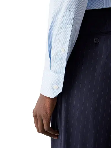 Eton Men's Contemporary-Fit Fine Striped Twill Shirt | Thumbnail 6 Eton Men's Contemporary-Fit Fine Striped Twill Shirt | Thumbnail 6
