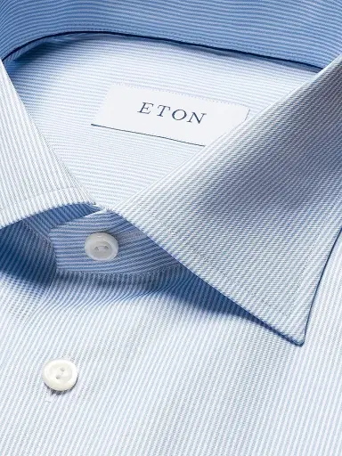 Eton Men's Contemporary-Fit Fine Striped Twill Shirt | Thumbnail 7 Eton Men's Contemporary-Fit Fine Striped Twill Shirt | Thumbnail 7