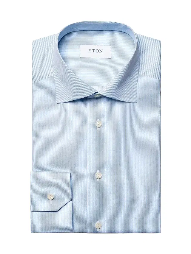 Men's Contemporary-Fit Fine Striped Twill Shirt - Blue