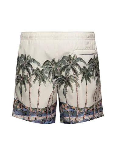 Eton Men's Palm Tree Drawstring Swim Shorts - Green | Thumbnail 2 Eton Men's Palm Tree Drawstring Swim Shorts - Green | Thumbnail 2