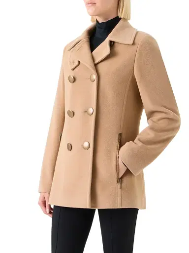 Akris punto Women's Double-Breasted Wool-Blend Pea Coat - Malt - Size 14 | Thumbnail 5 Akris punto Women's Double-Breasted Wool-Blend Pea Coat - Malt - Size 14 | Thumbnail 5