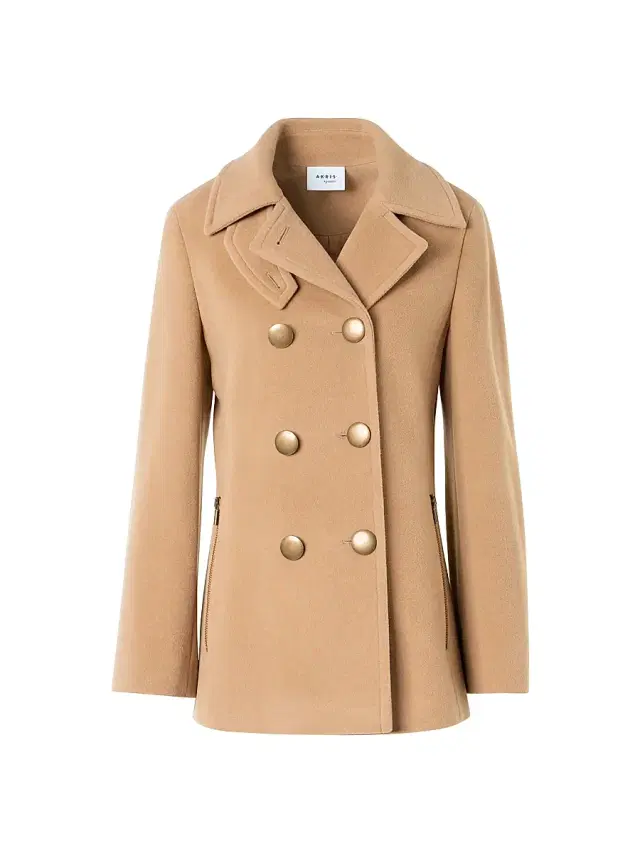 Women's Double-Breasted Wool-Blend Pea Coat - Malt
