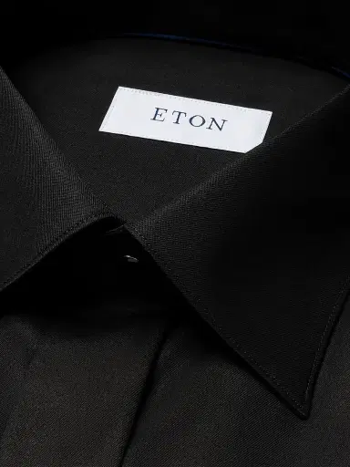 Eton Men's Slim-Fit Twill Fly Front Formal Shirt - Black | Thumbnail 3 Eton Men's Slim-Fit Twill Fly Front Formal Shirt - Black | Thumbnail 3