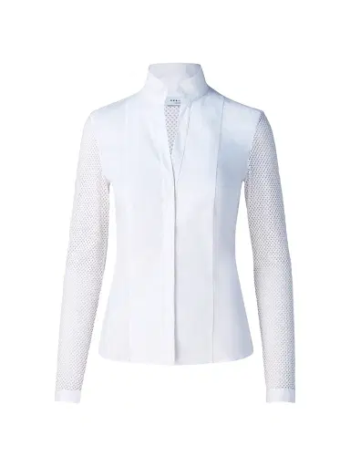 Akris punto Women's Elements Mesh-Sleeve Blouse | Thumbnail 1 Akris punto Women's Elements Mesh-Sleeve Blouse | Thumbnail 1