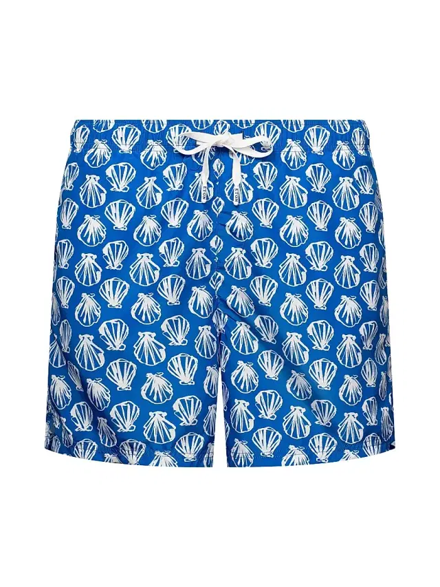 Men's Seashell Drawstring Swim Shorts - Blue