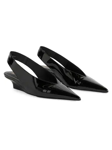 Toteme Women's The Wedge-Heel 40MM Slingback Pumps - Black | Thumbnail 2 Toteme Women's The Wedge-Heel 40MM Slingback Pumps - Black | Thumbnail 2