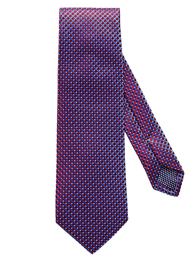 Men's Micro Circle Silk Tie - Red