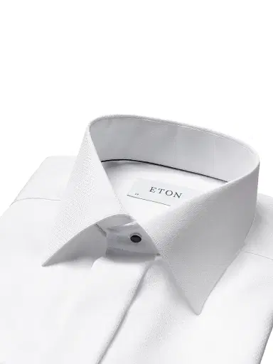 Eton Men's Contemporary Fit Diamond Weave Formal Shirt - White - Size 18 | Thumbnail 2 Eton Men's Contemporary Fit Diamond Weave Formal Shirt - White - Size 18 | Thumbnail 2