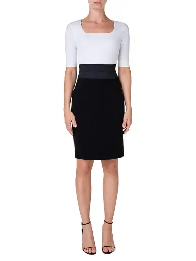 Akris punto Women's Elements Jersey Square Neck Top - Off White - Size 16 | Thumbnail 2