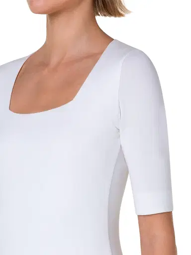 Akris punto Women's Elements Jersey Square Neck Top - Off White - Size 16 | Thumbnail 6