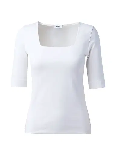Akris punto Women's Elements Jersey Square Neck Top - Off White - Size 16 | Thumbnail 1