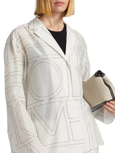TOTEME Women's Monogram Cotton-Blend Pajama-Style Top | Thumbnail 6 TOTEME Women's Monogram Cotton-Blend Pajama-Style Top | Thumbnail 6