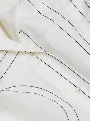 TOTEME Women's Monogram Cotton-Blend Pajama-Style Top | Thumbnail 7 TOTEME Women's Monogram Cotton-Blend Pajama-Style Top | Thumbnail 7