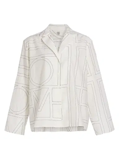 TOTEME Women's Monogram Cotton-Blend Pajama-Style Top | Thumbnail 1 TOTEME Women's Monogram Cotton-Blend Pajama-Style Top | Thumbnail 1