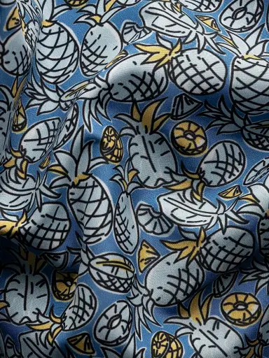 Eton Men's Pineapple Drawstring Swim Shorts - Blue | Thumbnail 3