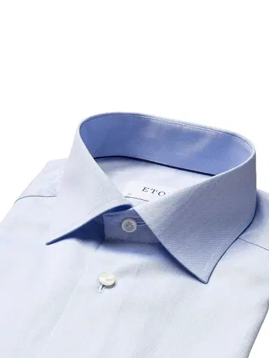 Eton Men's Contemporary-Fit Twill Dress Shirt - Blue - Size 18 | Thumbnail 2