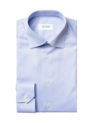 Eton Men's Contemporary-Fit Twill Dress Shirt - Blue - Size 18 | Thumbnail 1