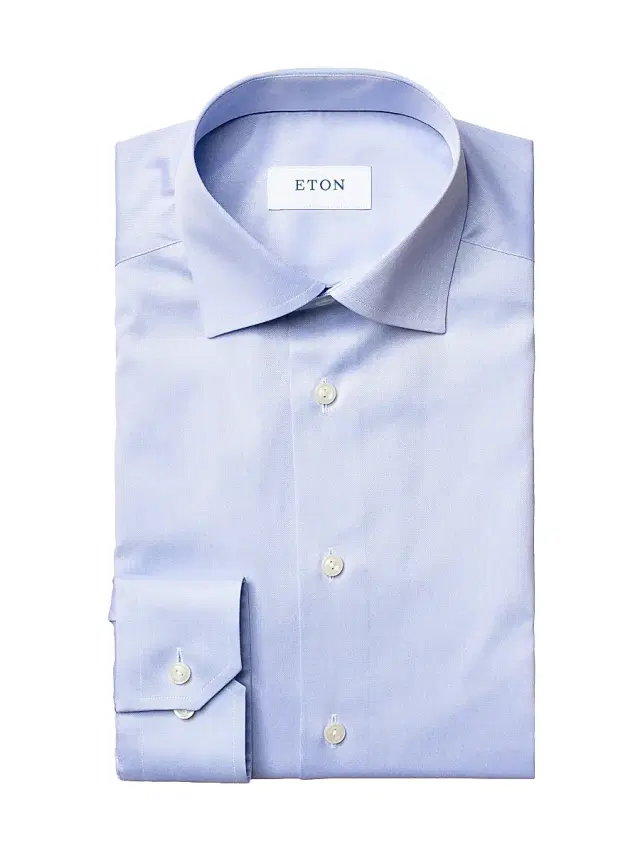 Men's Contemporary-Fit Twill Dress Shirt - Blue