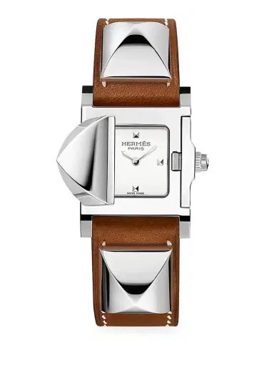 HERMÈS Women's Médor 27MM Stainless Steel & Leather Strap Watch - Natural | Thumbnail 1