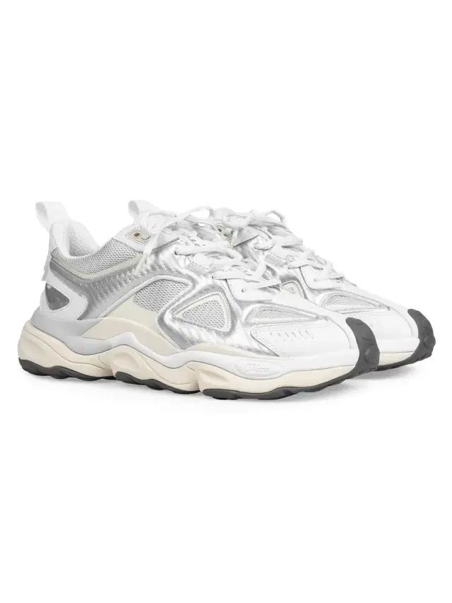 Men's Satellite Leather & Textile Sneakers - Silver White