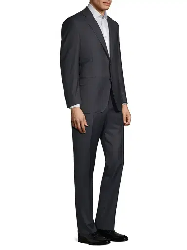 Canali Men's Wool Two-Button Suit - Navy - Size 44 | Thumbnail 4
