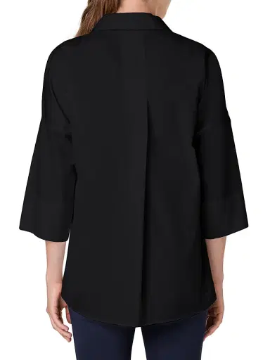 Akris punto Women's Elements Cotton Kimono Blouse - Black - Size 16 | Thumbnail 5