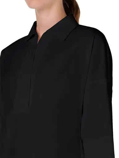 Akris punto Women's Elements Cotton Kimono Blouse - Black - Size 16 | Thumbnail 6