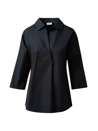 Akris punto Women's Elements Cotton Kimono Blouse - Black - Size 16 | Thumbnail 1