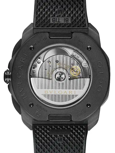 BVLGARI Men's Octo Roma Black Stainless Steel, Rubber & Alligator Leather Chronograph Watch/42MM - Black | Thumbnail 5