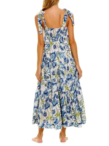 THE LAZY POET Women's Blue Serenity Tessa Green Medusa Maxi Dress | Thumbnail 5