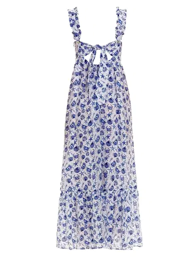 THE LAZY POET Women's Mika Linen Seashell Maxi Dress | Thumbnail 2 THE LAZY POET Women's Mika Linen Seashell Maxi Dress | Thumbnail 2
