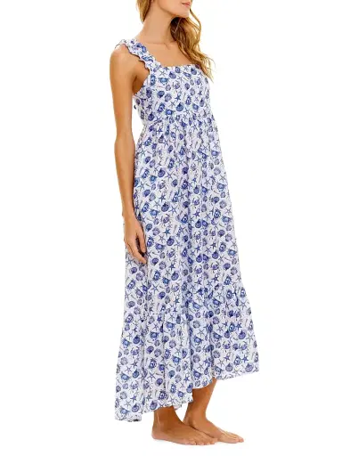 THE LAZY POET Women's Mika Linen Seashell Maxi Dress | Thumbnail 4 THE LAZY POET Women's Mika Linen Seashell Maxi Dress | Thumbnail 4