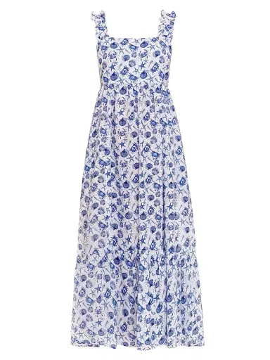 THE LAZY POET Women's Mika Linen Seashell Maxi Dress | Thumbnail 1 THE LAZY POET Women's Mika Linen Seashell Maxi Dress | Thumbnail 1