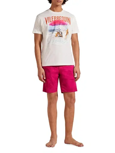 Vilebrequin Men's Wave Beach Cotton T-Shirt - Off White - Size XXL | Thumbnail 2