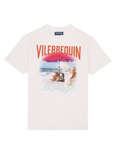 Vilebrequin Men's Wave Beach Cotton T-Shirt - Off White - Size XXL | Thumbnail 1