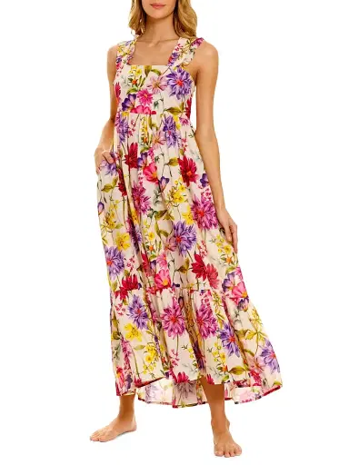 THE LAZY POET Women's Summer Soirée Mika Wind Floral Cotton Maxi Dress | Thumbnail 1 THE LAZY POET Women's Summer Soirée Mika Wind Floral Cotton Maxi Dress | Thumbnail 1