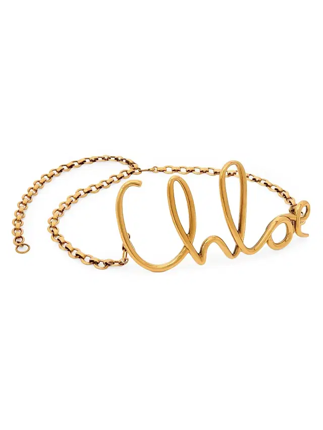 Chloé Women's Script Logo Goldtone Belt - Vintage Gold