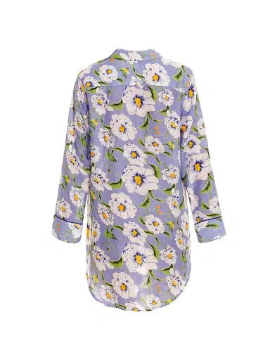 THE LAZY POET Women's Linen Floral Mini Shirtdress | Thumbnail 3 THE LAZY POET Women's Linen Floral Mini Shirtdress | Thumbnail 3