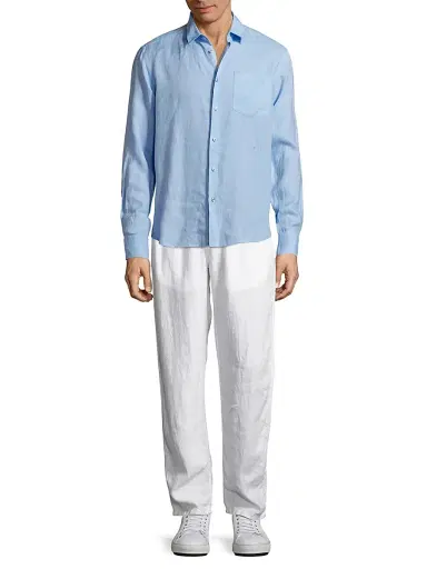 Vilebrequin Men's Lagoon Linen Shirt - Navy - Size XXXL | Thumbnail 2 Vilebrequin Men's Lagoon Linen Shirt - Navy - Size XXXL | Thumbnail 2