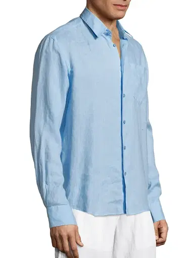 Vilebrequin Men's Lagoon Linen Shirt - Navy - Size XXXL | Thumbnail 4 Vilebrequin Men's Lagoon Linen Shirt - Navy - Size XXXL | Thumbnail 4