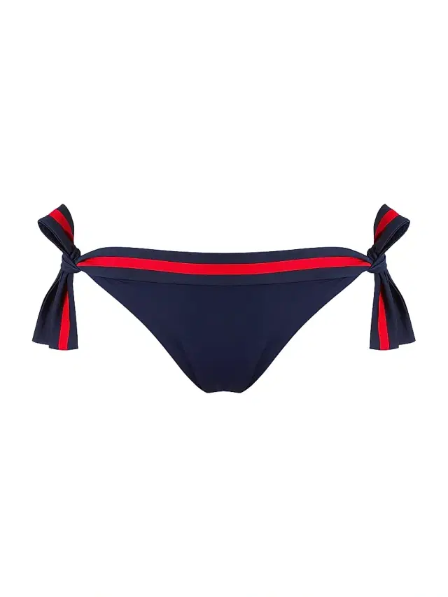 Vilebrequin Women's Striped Side-Tie Bikini Bottom - Bleu Marine